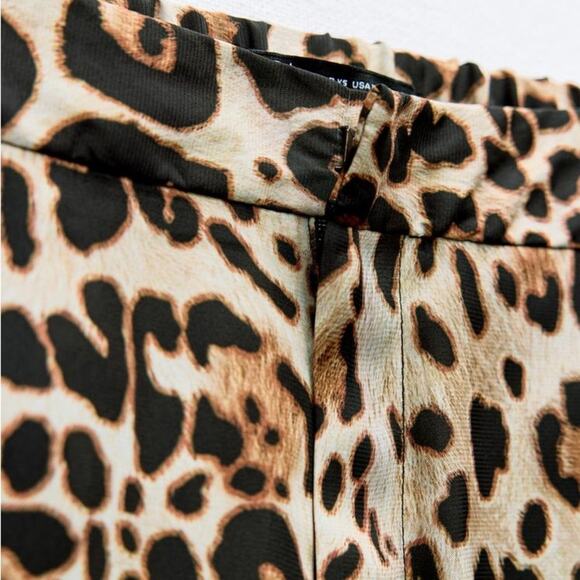ZARA ANIMAL PRINT STRAIGHT LEG PANTS - Picture 6 of 7